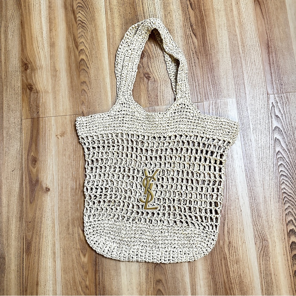 YSL Beige Crochet Tote